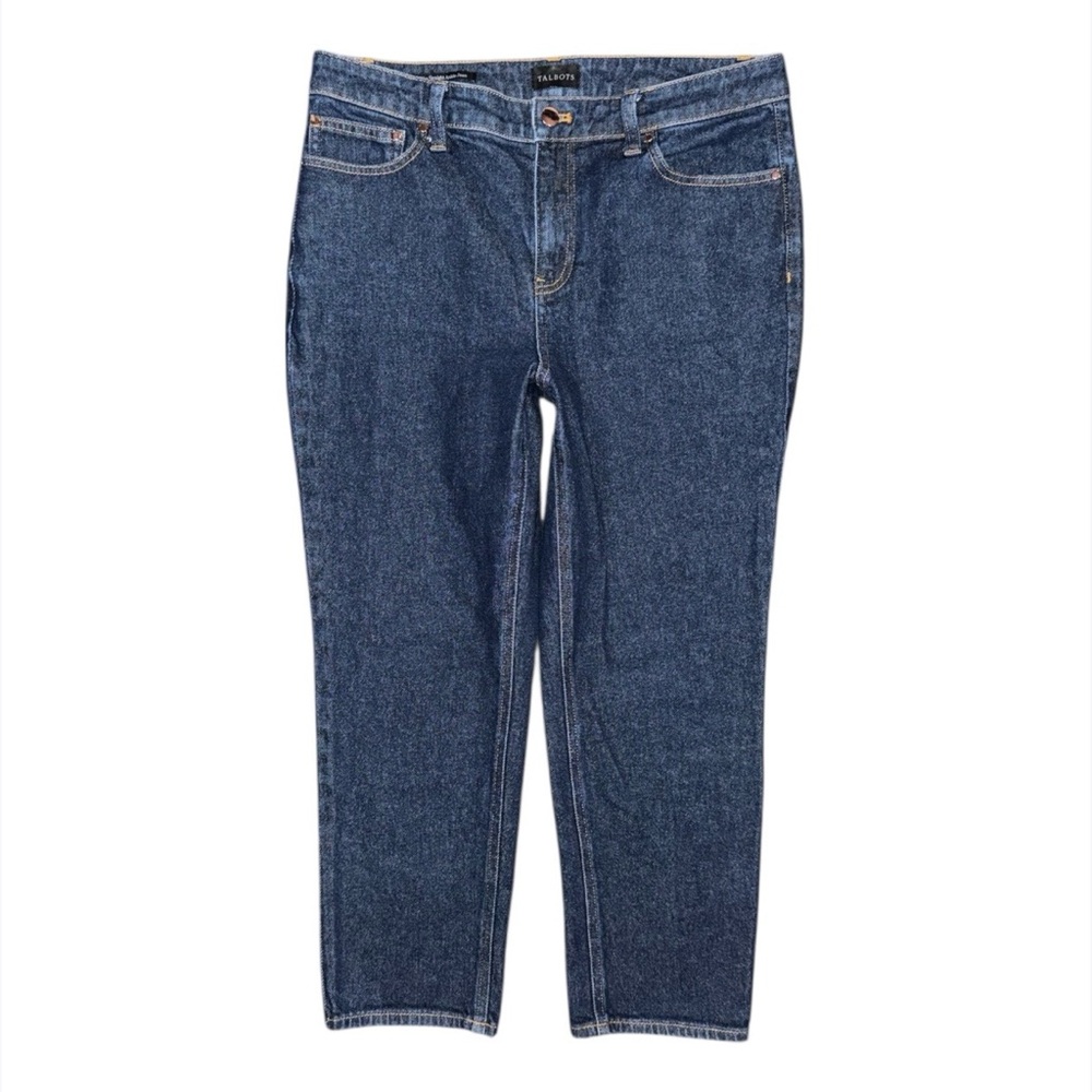 Talbots Women’s 10P High Rise Slim Straight Ankle Jeans Regina Dark Wash Stretch